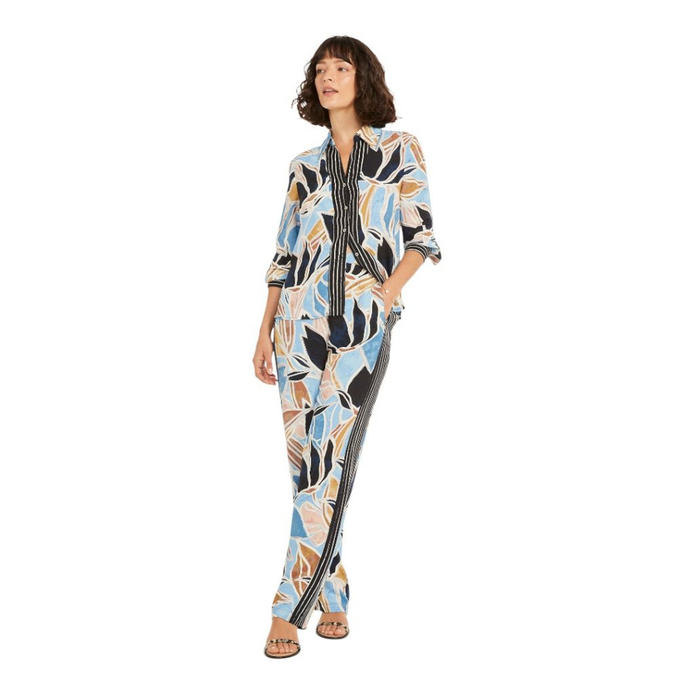 Nic + Zoe Sapphire Shades Shirt Button Up Print Bold Pinstripe Down Front & Cuff - Picture 5 of 12